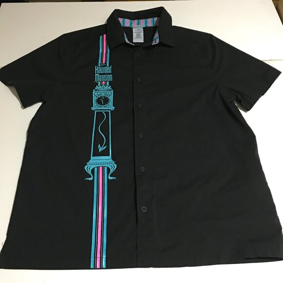 Disney Magic Kingdom The Haunted Mansion Mens Medium Short Sleeve Button Shirt - Picture 1 of 6